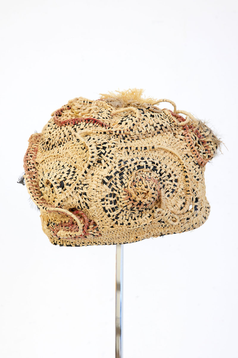 Abstract woven, organically-shaped sculpture